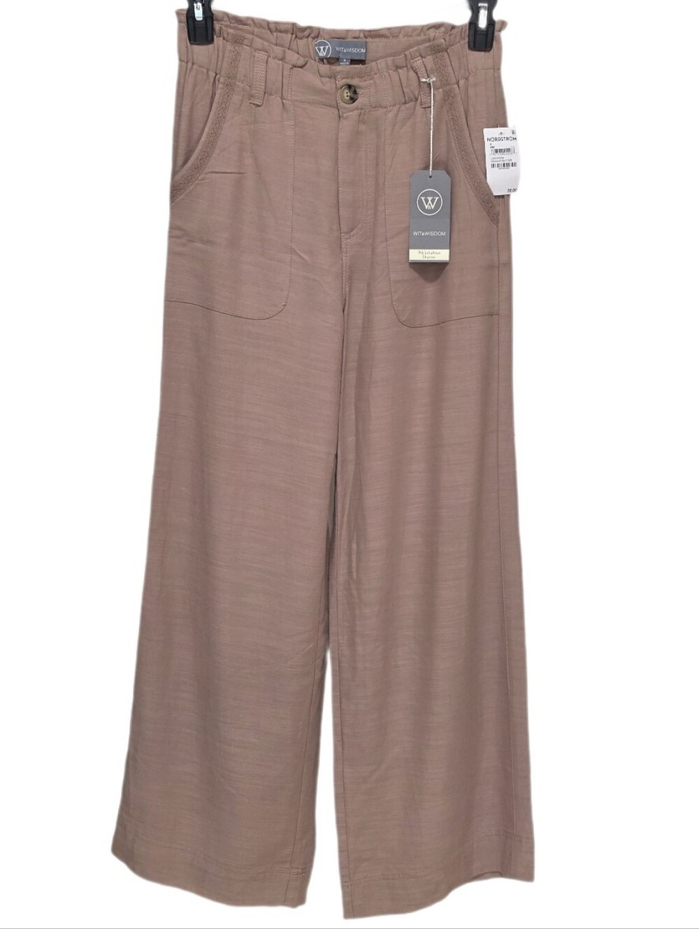 Wit & Wisdom Textured Wide Leg Pants Skyrise Ab Solution In Peanut Butter 4